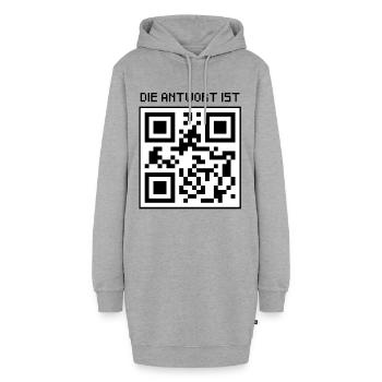Antwort 42 - Hoodie-Kleid - Grau meliert - Vorne - AI Model Female 172 light (172cm)