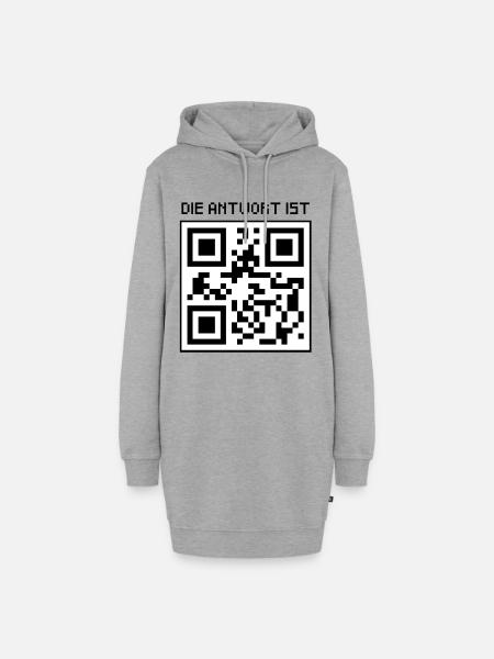Antwort 42 - Hoodie-Kleid - Grau meliert