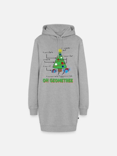 Geometrie Mathelehrer Mathe Weihnachten - Hoodie-Kleid - Grau meliert