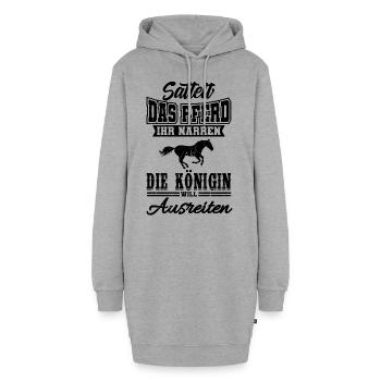 Pferdespruch Pferdesprüche Geschenkidee - Hoodie-Kleid - Grau meliert - Vorne - AI Model Female 172 light (172cm)