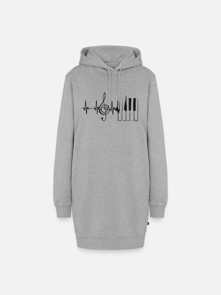 Pianist, Klavierspieler, Klavier, Piano, - Hoodie-Kleid - Grau meliert