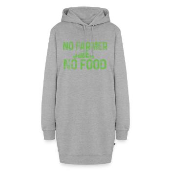 Landwirt - Hoodie-Kleid - Grau meliert - Vorne - AI Model Female 172 light (172cm)