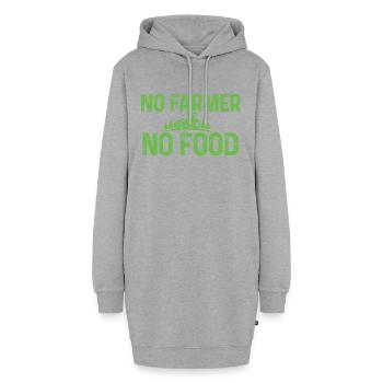 Landwirt - Hoodie-Kleid - Grau meliert - Vorne - AI Model Female 172 light (172cm)