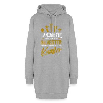 Landwirt - Hoodie-Kleid - Grau meliert - Vorne - AI Model Female 172 light (172cm)
