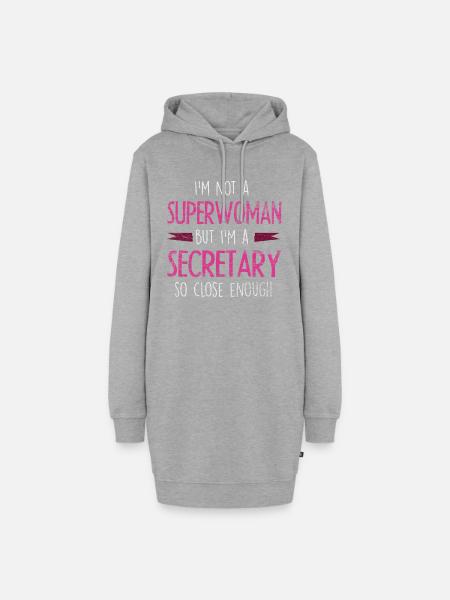 Sekretärin - Hoodie-Kleid - Grau meliert