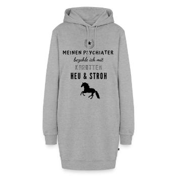 Pferdespruch - Hoodie-Kleid - Grau meliert - Vorne - AI Model Female 172 light (172cm)