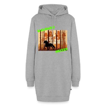 Waldweg Heizer Tölt Island Isländer Pony Pferd - Hoodie-Kleid - Grau meliert - Vorne - AI Model Female 172 light (172cm)