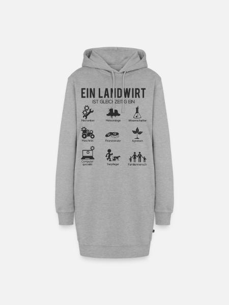 Landwirt - Hoodie-Kleid - Grau meliert