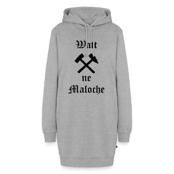 Watt ne Maloche - Hoodie-Kleid - Grau meliert - Vorne - AI Model Female 172 light (172cm)