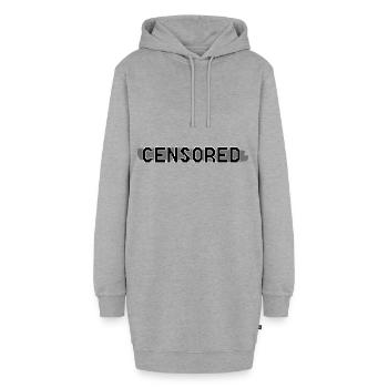 Internet censored - Hoodie-Kleid - Grau meliert - Vorne - AI Model Female 172 light (172cm)