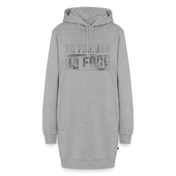 Landwirt - Hoodie-Kleid - Grau meliert - Vorne - AI Model Female 172 light (172cm)