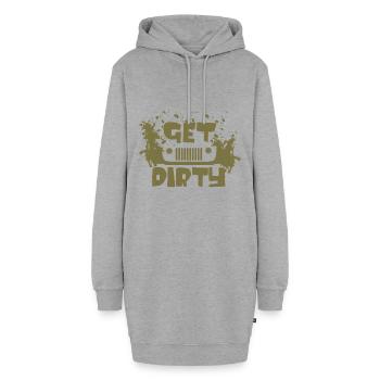 Geländewagen Gelände - Hoodie-Kleid - Grau meliert - Vorne - AI Model Female 172 light (172cm)
