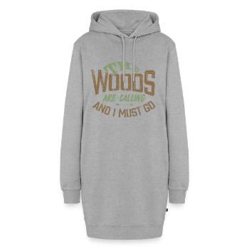 Wald - Hoodie-Kleid - Grau meliert - Vorne - AI Model Female 172 light (172cm)