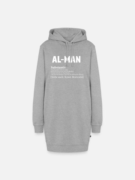 Alman Definition Spruch Geschenk - Hoodie-Kleid - Grau meliert