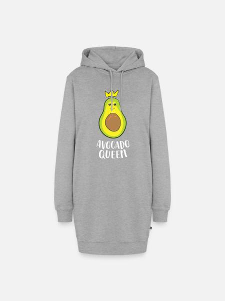 Avocado-Mädchen Avocado Königin Veganerin - Hoodie-Kleid - Grau meliert