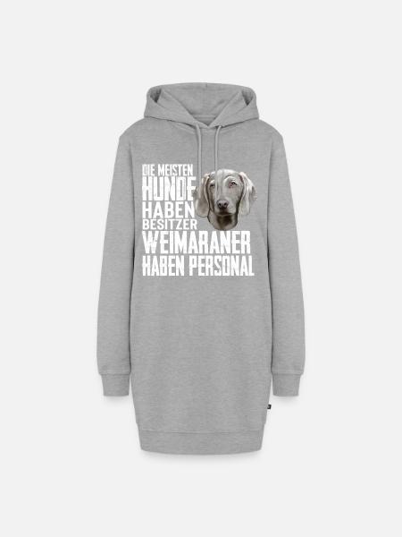 Weimaraner Hund - Hoodie-Kleid - Grau meliert