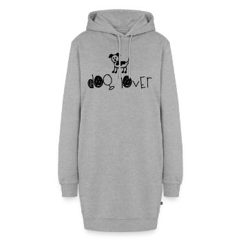 Hundeliebhaber - Hoodie-Kleid - Grau meliert - Vorne - AI Model Female 172 light (172cm)