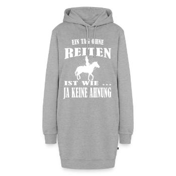 Reiten Pferdesprüche Reiterin Geschenk - Hoodie-Kleid - Grau meliert - Vorne - AI Model Female 172 light (172cm)