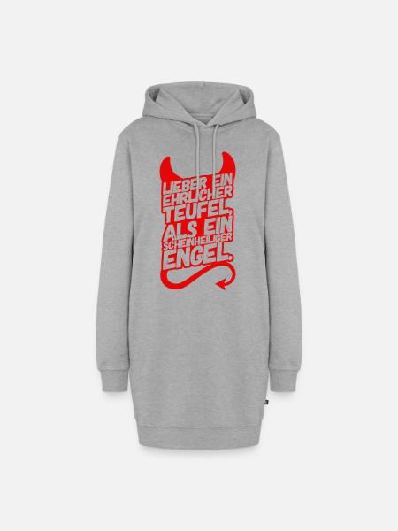 Teufel Engel Spruch - Hoodie-Kleid - Grau meliert