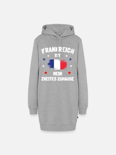 Frankreich Französisch - Hoodie-Kleid - Grau meliert