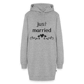 just married - Hoodie-Kleid - Grau meliert - Vorne - AI Model Female 172 light (172cm)