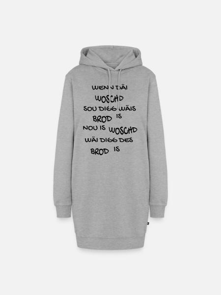 Fränkisch, Franken, Spruch, Dialekt, Mundart, - Hoodie-Kleid - Grau meliert
