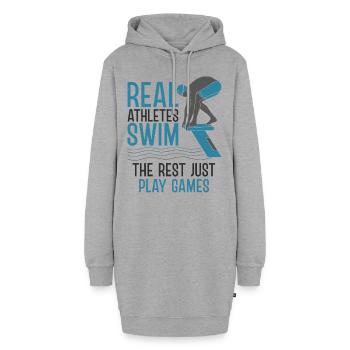 Schwimmsport Schwimmen Schwimmer Schwimmverein - Hoodie-Kleid - Grau meliert - Vorne - AI Model Female 172 light (172cm)