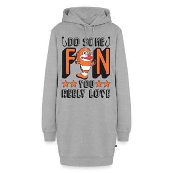 Fun Clownfish - Hoodie-Kleid - Grau meliert - Vorne - AI Model Female 172 light (172cm)