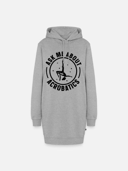 Ask Me About Acrobatics Acrobat Gymnast Gymnastics - Hoodie-Kleid - Grau meliert