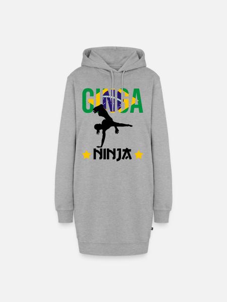 Capoeira Instrumente für brasilianischen Tanz - Hoodie-Kleid - Grau meliert