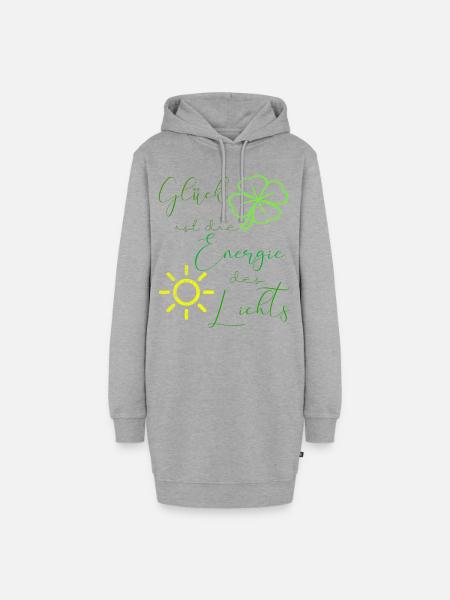 glück - Hoodie-Kleid - Grau meliert
