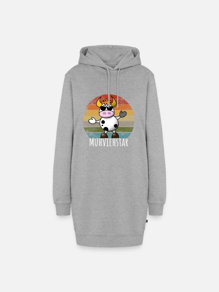 Landwirt Muhviehstar - Hoodie-Kleid - Grau meliert