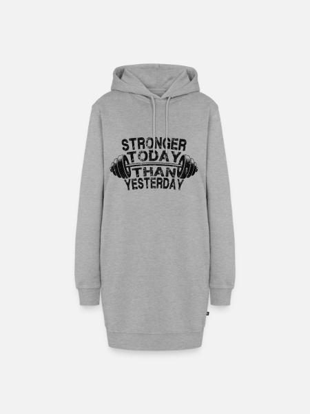 Fitness motivation - Hoodie-Kleid - Grau meliert