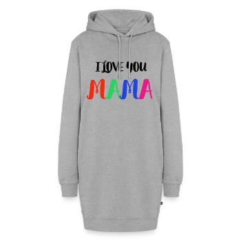 Muttertag, Muttertag, Muttertag, Muttertag - Hoodie-Kleid - Grau meliert - Vorne - AI Model Female 172 light (172cm)