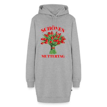 Muttertag, Muttertag, Muttertag, Muttertag - Hoodie-Kleid - Grau meliert - Vorne - AI Model Female 172 light (172cm)