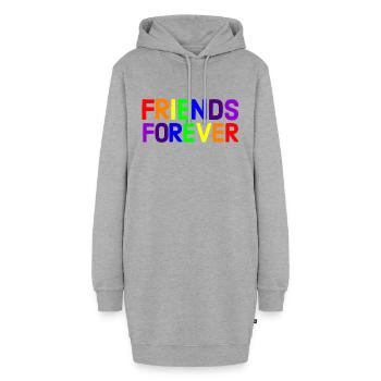 Regenbogen, Regenbogen, Regenbogen, Regenbogen, Regenbogen - Hoodie-Kleid - Grau meliert - Vorne - AI Model Female 172 light (172cm)