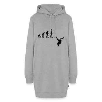 Tauchen Evolution | Menschen Entwicklung Idee - Hoodie-Kleid - Grau meliert - Vorne - AI Model Female 172 light (172cm)