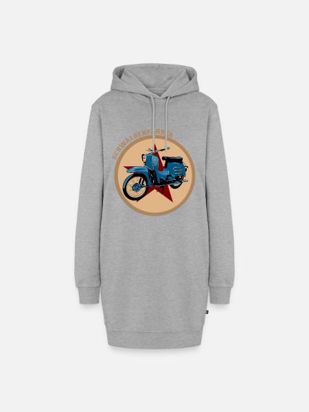 Schwalbe Simson Moped DDR Suhl KR51 Geschenk - Hoodie-Kleid - Grau meliert