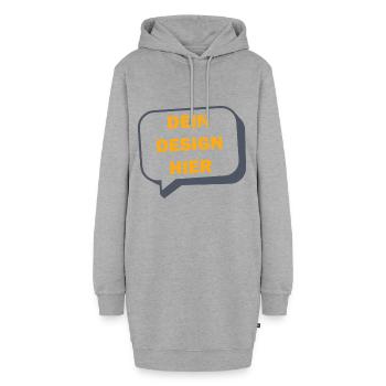 DEIN DESIGN HIER - Hoodie-Kleid - Grau meliert - Vorne - AI Model Female 172 light (172cm)