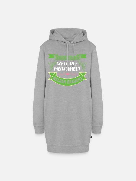 Heilerziehungspfleger Heilerziehungspflege Spruch - Hoodie-Kleid - Grau meliert