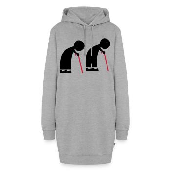 Menschen - Hoodie-Kleid - Grau meliert - Vorne - AI Model Female 172 light (172cm)