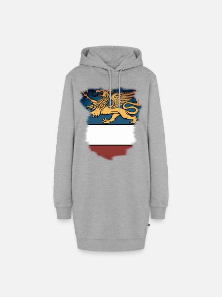 Rostock - Wappen Rostocker Greif - Hoodie-Kleid - Grau meliert