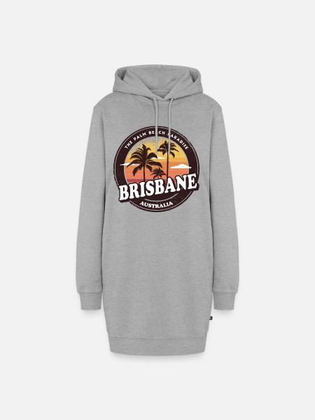 Brisbane Australien Vintage Beach Design - Hoodie-Kleid - Grau meliert