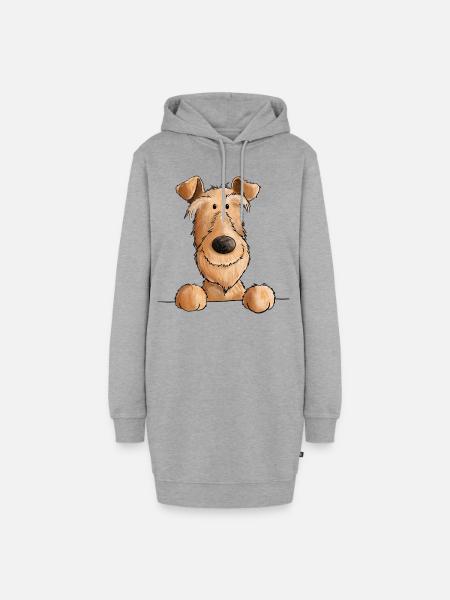 Irish Terrier Hund I Hunderasse - Hoodie-Kleid - Grau meliert