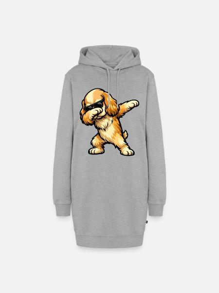 Dabbing American Cocker Spaniel - Hoodie-Kleid - Grau meliert