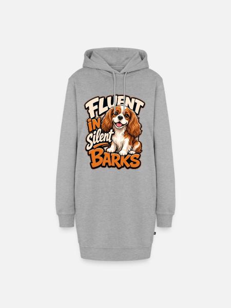 Kavallerier King Charles Spaniel - Hoodie-Kleid - Grau meliert