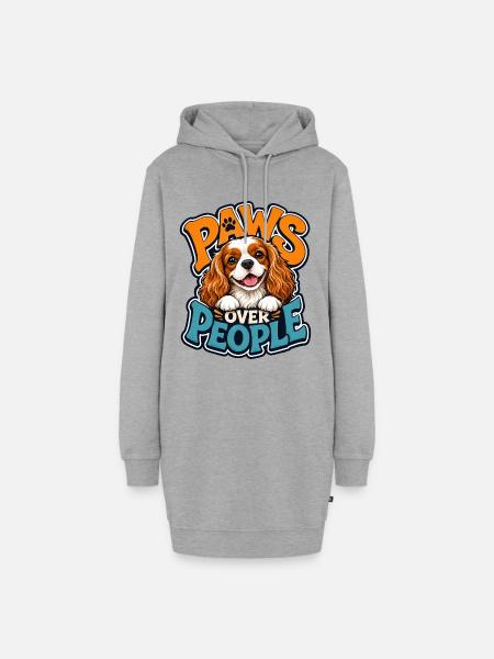 Kavallerier King Charles Spaniel - Hoodie-Kleid - Grau meliert