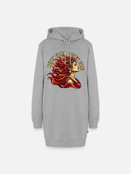 Stilles Feuer - Hoodie-Kleid - Grau meliert