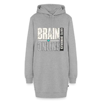 Gehirn Online Distressed Typo - Hoodie-Kleid - Grau meliert - Vorne - AI Model Female 172 light (172cm)