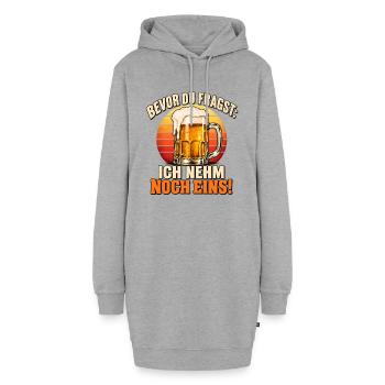 Bevor Du Fragst Ich Nehm Noch Eins - Hoodie-Kleid - Grau meliert - Vorne - AI Model Female 172 light (172cm)